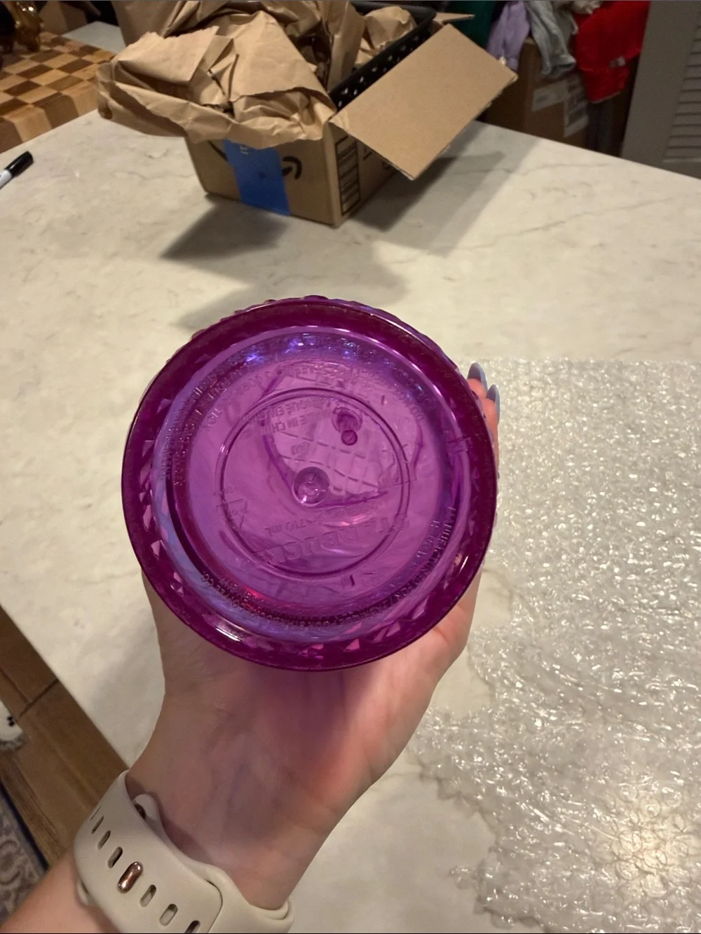 Starbucks Iridescent Purple Diamond Textured Tumbler with Straw